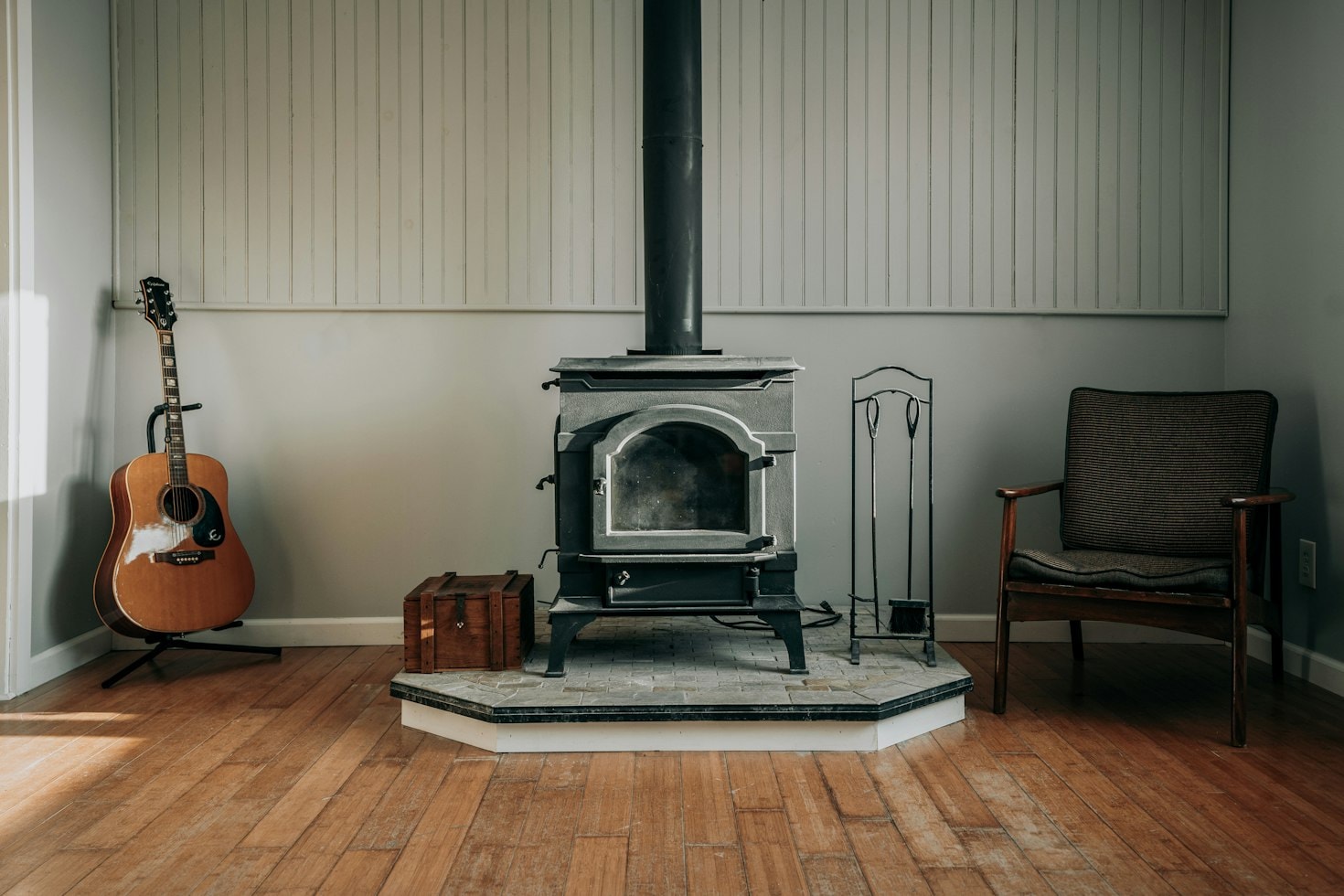 Classic cast iron wood burning stove